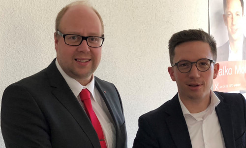 Jörn Domeier und Falko Mohrs laden zum Infotag ein. Foto: SPD