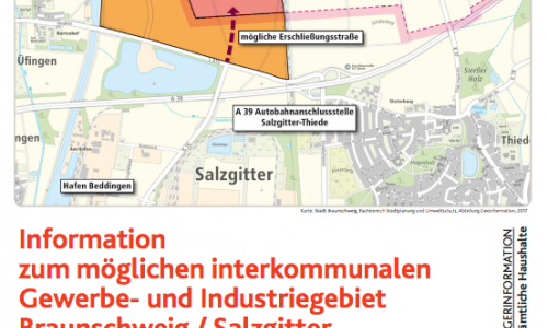 Die Stadt verteilt  Informationsflyer zu möglichem interkommunalen Gewerbegebiet. Foto: Stadt Braunschweig