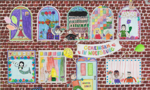 Flüchtlingskinder malten auch in diesem Jahr das Plakatmotiv für den Welt Flüchtlingstag. Foto: Stadt Wolfsburg