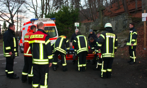 Die Feuerwehr Bad Harzburg musste einen Patienten vom Burgberg retten. Foto: feuerwehr Bad Harzburg