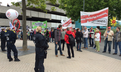 Beim SPD-Parteikonvent gab es Proteste gegen CETA. Foto: Privat