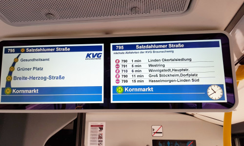 Ab jetzt sind die KVG-Busse mit TFT-Monitoren ausgestattet. Foto: KVG