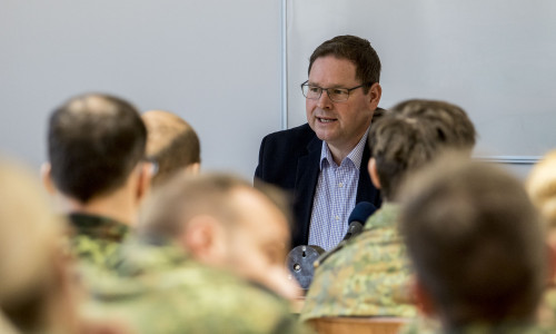 Marcus Bosse beim Lehrgang der Stabsmanager an der Schule für Feldjäger und Stabsdienst der Bundeswehr. Foto: Privat
