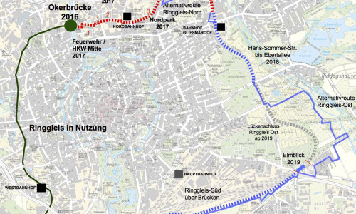 Vier weitere Kilometer für das Ringgleis sollen entstehen. Dafür will die Stadt 2,9 Millionen Euro investieren. Foto: Stadt Braunschweig