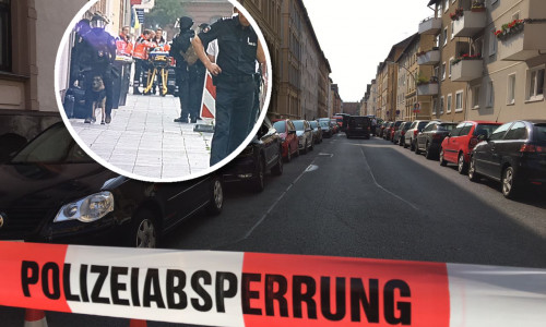 Großer Einsatz in der Nußbergstraße. Ein Mann verschanzt sich in seiner Wohnung. Foto/Video: Aktuell24 (BM/DC)