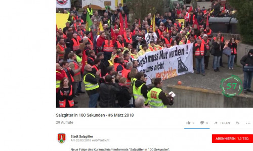 Der Youtube-Kanal der Stadt Salzgitter. Screenshot: Stadt Salzgitter