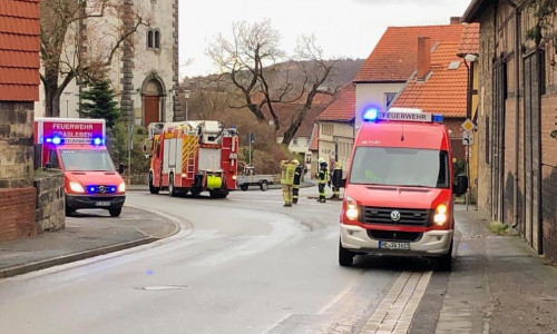 Einsatz in der Magdeburger Straße. Fotos: Feuerwehr der Samtgemeinde Grasleben