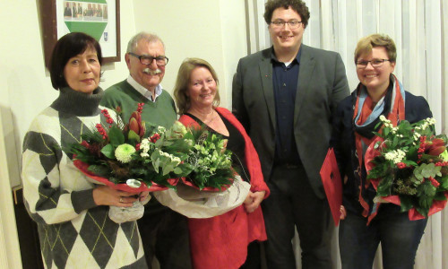 Susanne Meier, Heiner Biller, Heidi Brackmann, Lennie Mayen, Michelle Piraks (v. li.). Es fehlt Olaf Deutschendorf. Foto: SPD