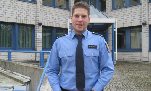 Lars-Eric Caspers aus Hessen geht in Goslar auf Streife. Foto: Polizei Goslar