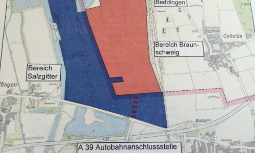 In diesem Gebiet soll das interkommunale Gewerbegebiet gebaut werden. Foto: Stadt Braunschweig