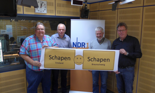 Michael Thürnau, Karlheinz Schöttmer, Ulrich Volkmann und Edmund Huil bei der Plattenkiste im NDR. Foto: NDR
