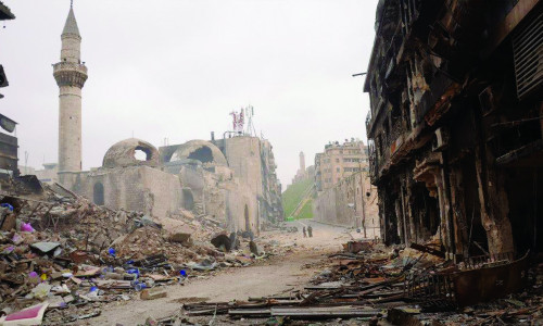 Bilder aus dem zerstörten Aleppo Foto: Netzwerk Schahed Eian