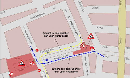 Neue Verkehrsführung am Kornmarkt. Grafik: Stadt Wolfenbüttel