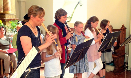 Flötenschülerinnen der Kultur-Schmiede beim Musikfest, Foto: Privat
