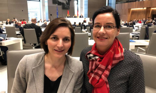 Veronika Koch (rechts) und Mareike Wulf (links) von der CDU kurz nach der Einbringung des Gesetzesentwurfes im Plenarsaal des Niedersächsischen Landtages. Foto: Büro Koch