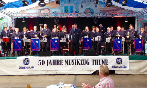 Der Musikzug der Feuerwehr Thune feierte im vergangenen Jahr Jubiläum. Foto: Veranstalter