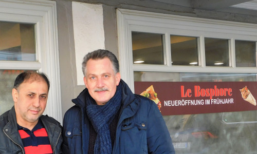 Klaus-Dieter Heid besuchte  dn entstehenden Restaurant- und Imbissbetrieb »Le Bosphore«. Foto: 