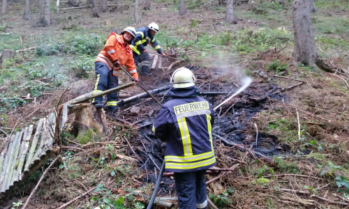 Einsatzkräfte beim Löschen des Flächenbrandes im Dörpketal. Foto: Feuerwehr Goslar