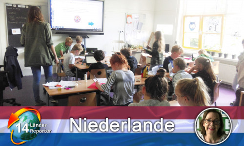 Gruppenarbeit mit und ohne Laptop hat an Hollands Schulen Priorität. Quelle: Focus, Petra Apfel/FOL