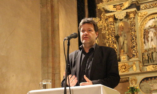 Robert Habeck hielt einen gesellschaftspolitschen Vortrag im Rahmen der Frankenberger Winterabende. Foto: Frederick Becker