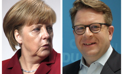 Angela Merkel wird von Carsten Müller in ihrer Asylpolitik unterstützt. Fotos: Werner Heise/CDU