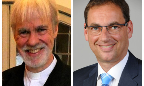 Die Kirchenregierung nominiert die Pfarrer Uwe Teichmann (li.) und Dr. Stephan Vasel. Fotos: Ev.-luth. Landeskirche
