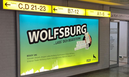 Wolfsburg findet ab sofort breite Repräsentation am Flughafen. Foto: WMG