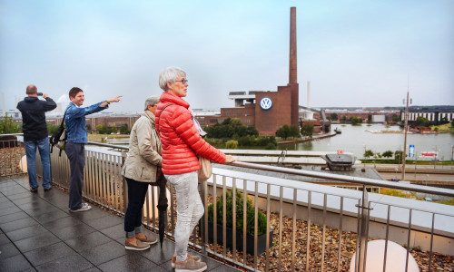 Der Blick auf das Kraftwerk. Foto: Wolfsburg Wirtschaft und Marketing GmbH/Janina Snatzke