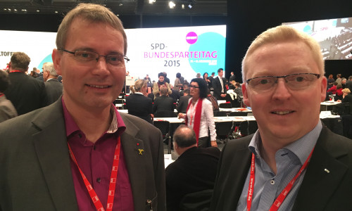 Udo Dettmann und Falk Hensel beim SPD Bundesparteitag in Berlin. Foto: Privat

