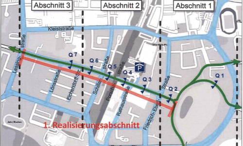 So soll die neue Fahrradroute verlaufen. Grafik: Stadt Wolfsburg