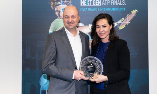 Volker Jäcke mit ATP-Vizepräsidentin Alison Lee. Foto: privat