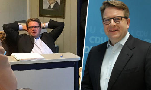 Am späten Wahlabend musste Carsten Müller im CDU-Haus noch zittern. Fotos: André Ehlers (l.) / CDU (r.)