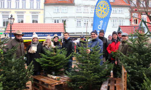 Die Mitglieder des Rotary Club hatten einige schöne Bäume mit im Gepäck. Fotos: Nick Wenkel
