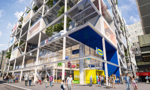 Am Wiener Westbahnhof entsteht das erste IKEA Möbelhaus im deutschsprachigen Raum ohne Parkplätze. Die Eröffnung ist für 2021 geplant.
