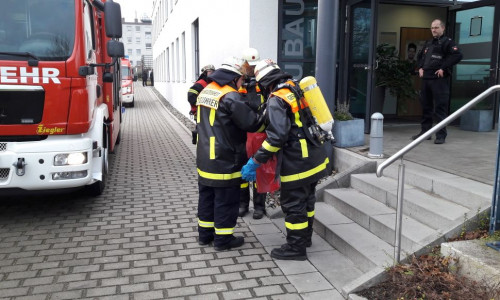 Die Feuerwehr nahm die Säure mit Chemikalien-Bindemittel auf. Fotos: Feuerwehr Wolfenbüttel