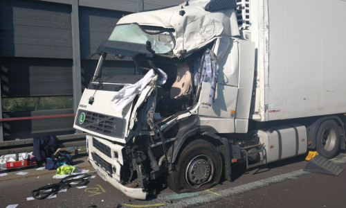 So sah der Lastwagen des Unfallfahrers aus. Foto: aktuell24 (dc)