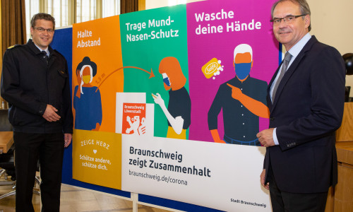 Torge Malchau und Oberbürgermeister Ulrich Markurth stellen die Kampagne vor.