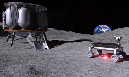 Der Vision ein Stück näher: MOONRISE-Technologie im Einsatz auf dem Mond – mit angeschaltetem Laser beim Aufschmelzen von Mondstaub.