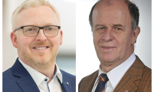 SPD-Fraktionsvorsitzender Falk Hensel (li.) und der Ausschussvorsitzende für Wirtschaft und Finanzen Harald Koch.