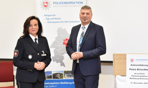 Polizeidirektorin Petra Krischker und Polizeipräsident Michael Pientka.