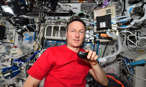 Matthias Maurer sprach live von der ISS mit den Schülern.