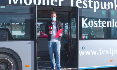 regionalHeute.de-Reporter Jan Fischer hat sich im Testbus auf eine Corona-Infektion testen lassen.