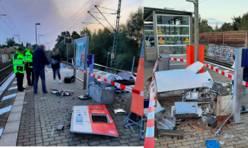 Am Bahnhof Weddel wurde ein Fahrkartenautomat gesprengt.