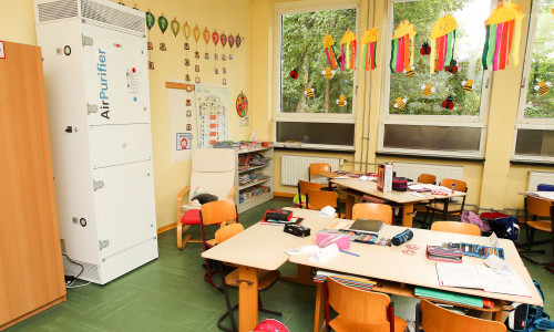 Luftfilter in der Gebrüder-Grimm-Schule.