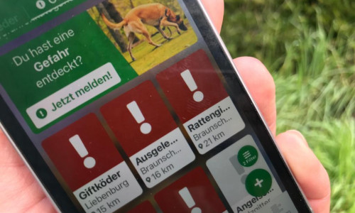 Über eine App können sich Hundebesitzer über ausgelegte Giftköder informieren.