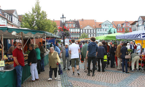 Wochenmarkt in Wolfenbüttel. (Archivfoto)
