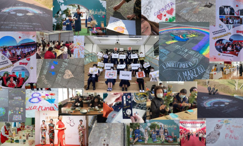 Collage aus den eingereichten Beiträgen von Wolfsburgs Partnerstädten anlässlich des Weltfrauentags.