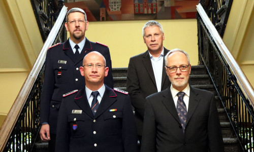 Manuel Schrader (vorne links) ist neuer stellvertretender Stadtbrandmeister der Stadt Helmstedt.