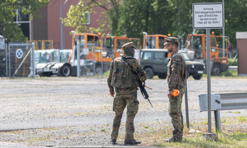 Auf dem Gelände von MAN fand am Wochenende eine Übung der Bundeswehr statt.