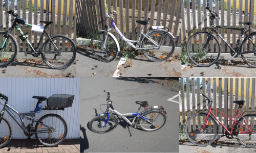 Die Polizei sucht nach den Eigentümern von sechs Fahrrädern.